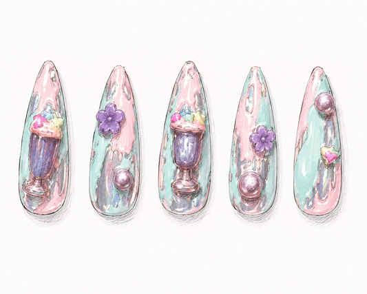 Ice Cream Inspired Nails