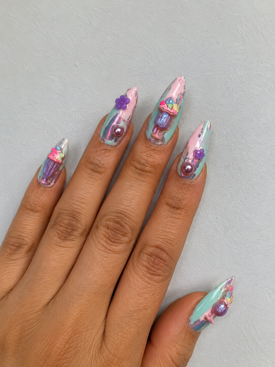 Ice Cream Inspired Nails