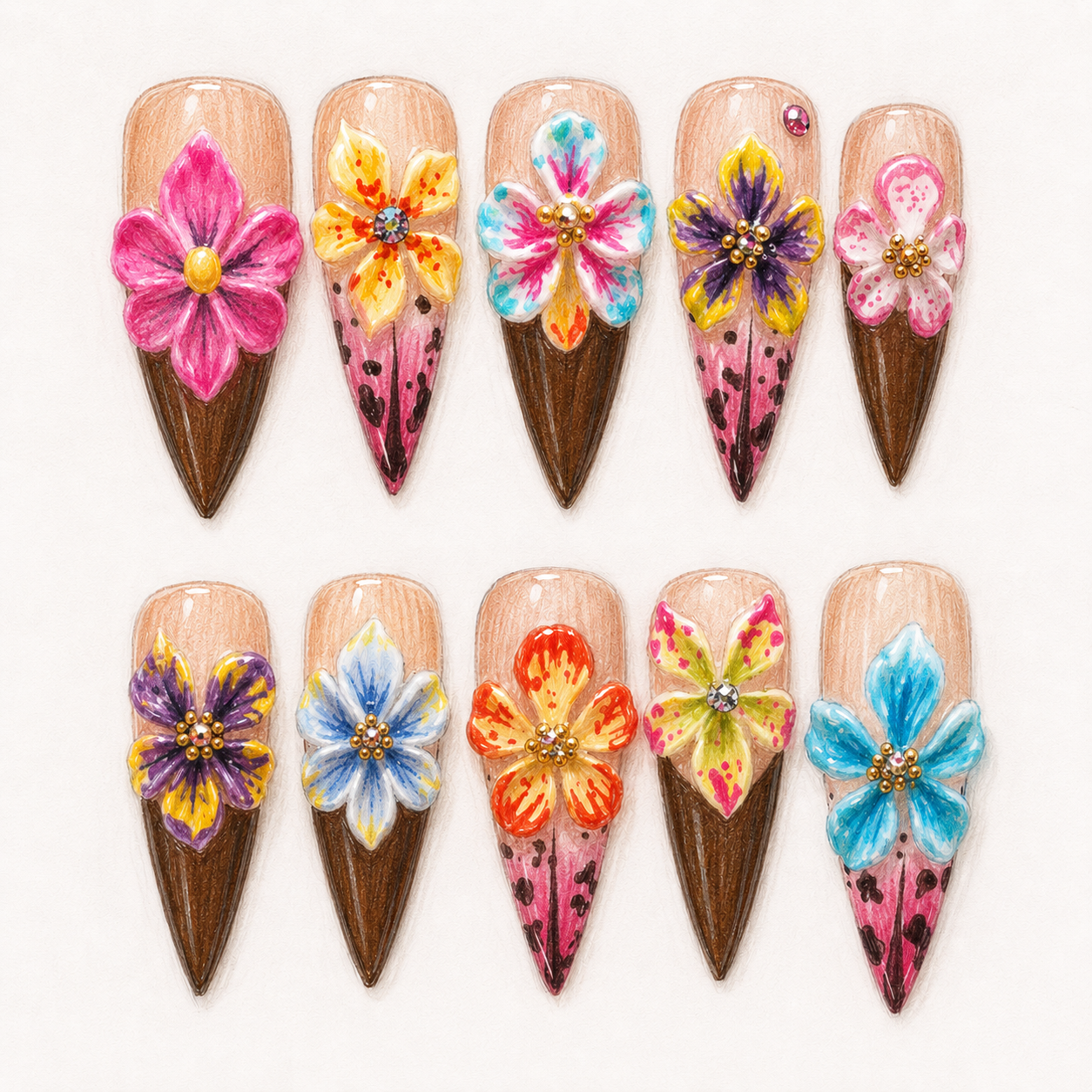 Summer Bunch Nails