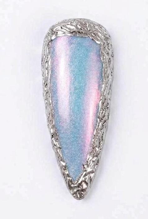 Aurora Chrome Frame Nails 🌈✨