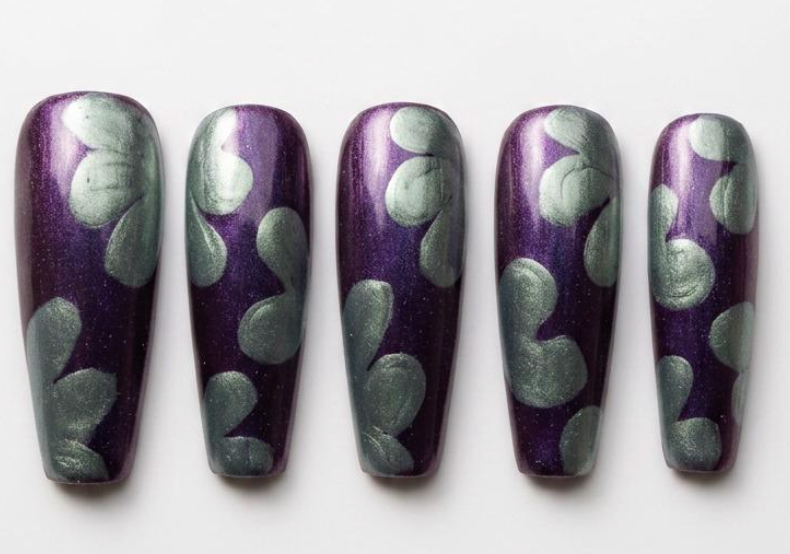 Midnight Aura Abstract Nails 💜🌙